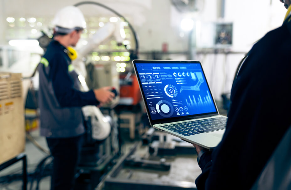 遠隔モニタリングと工程改善のイメージ