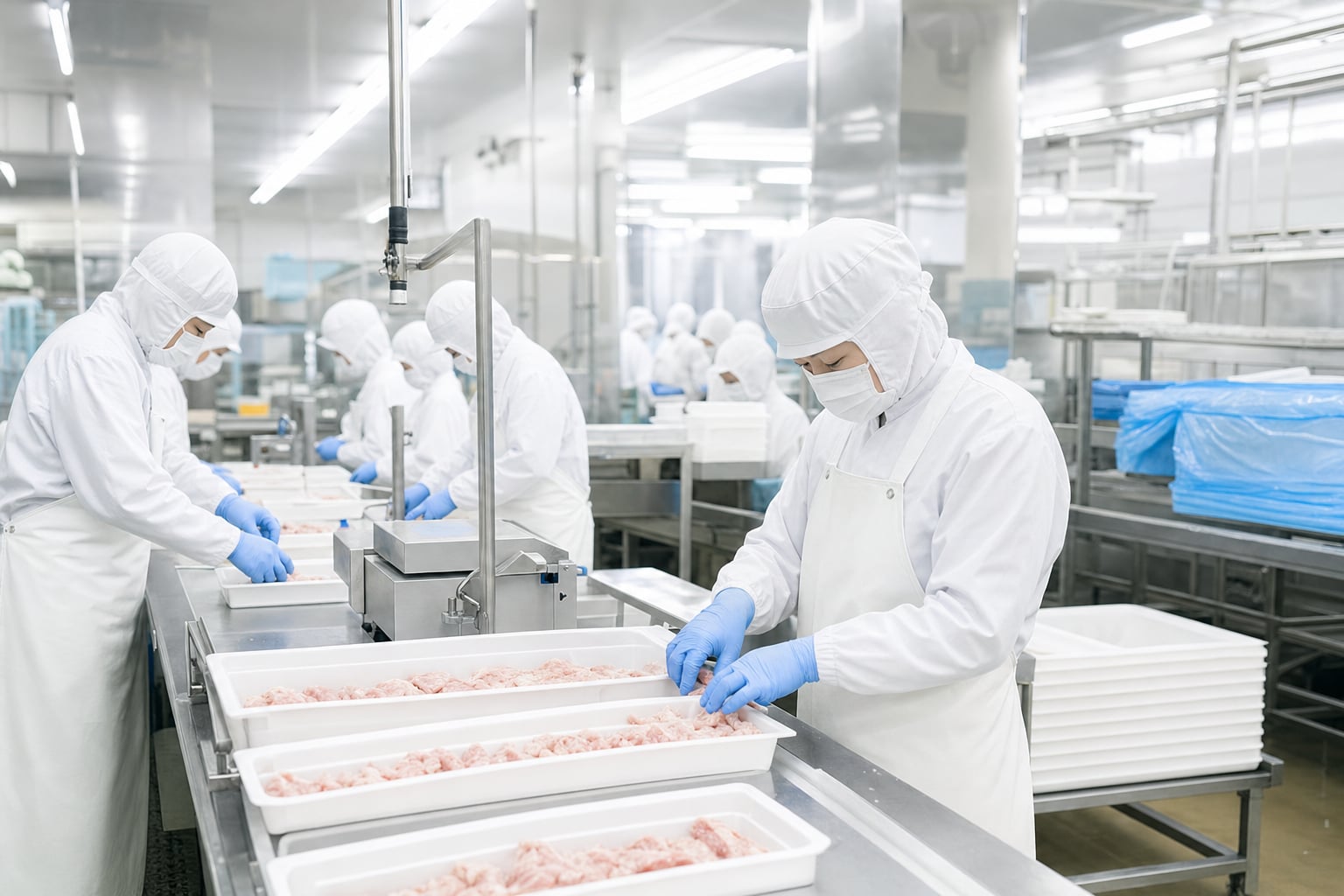 清潔な食品工場の製造ライン