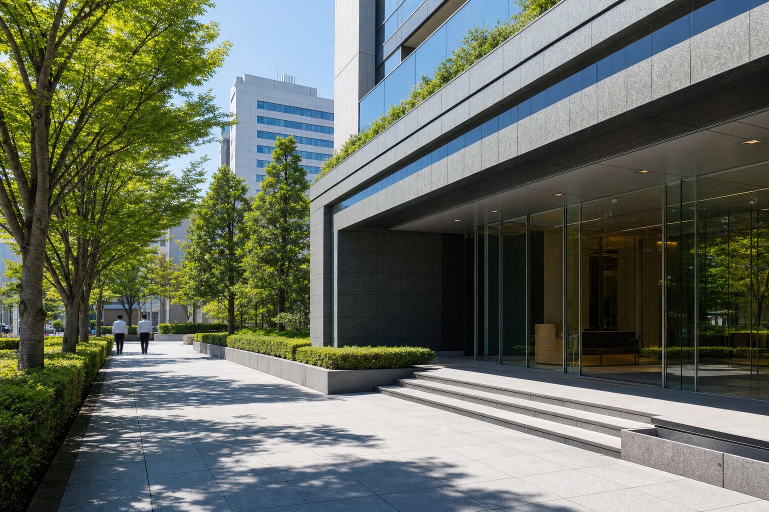 施設の入口に設置された屋外監視カメラ