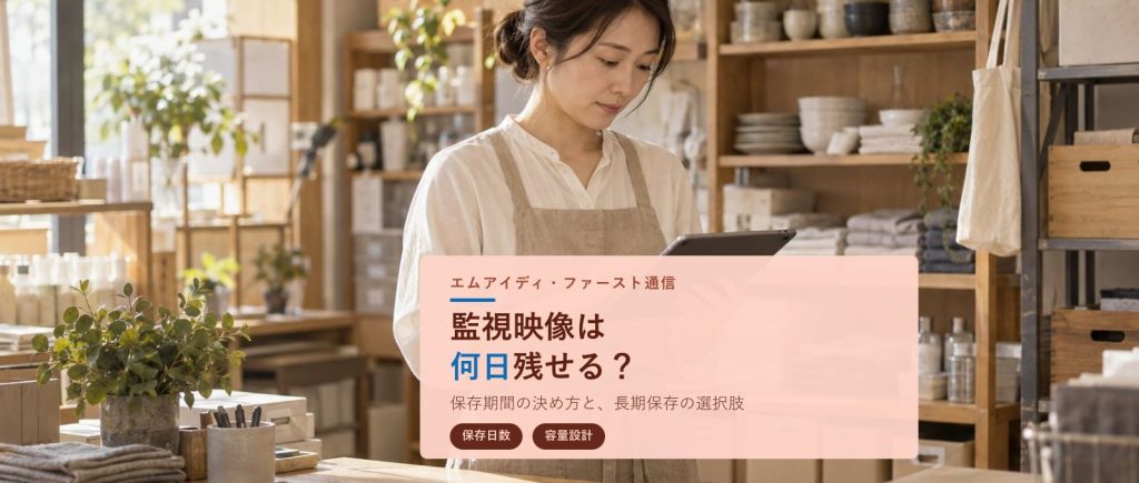 監視映像は何日残せる？保存期間の決め方と、長期保存の選択肢