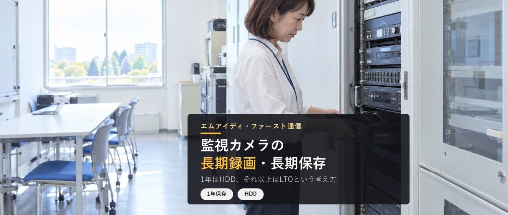 監視カメラの長期録画・長期保存｜1年保存はハードディスク、1年以上の長期はLTOという考え方