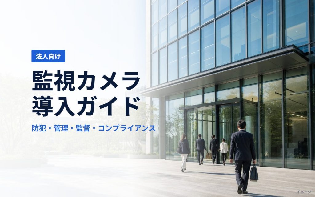 法人の監視カメラ導入ガイド｜防犯だけでなく、管理・監督・コンプライアンスに使う考え方と進め方