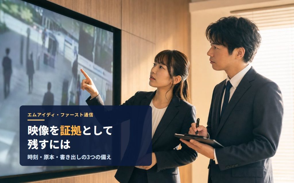 監視カメラの映像を証拠として残すには｜時刻・原本・書き出しの3つの備え